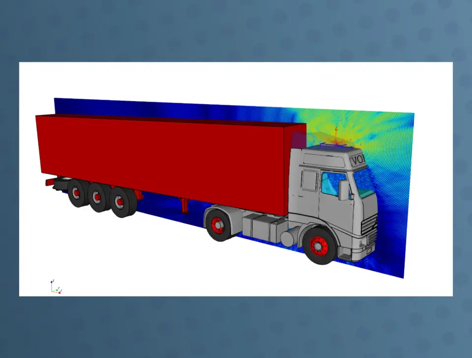 3D result of a Truck simulation with the software EM Twin